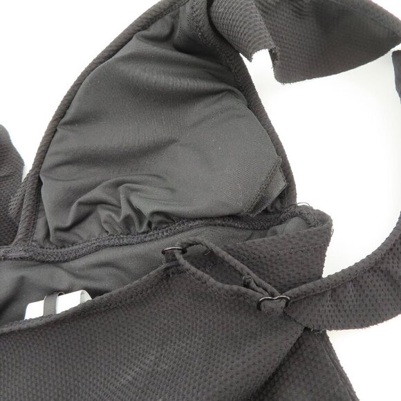 J Crew Women 2 Solid Black Puckered One Piece Swimsuit Ruffle Straps V Neck - Picture 6 of 11